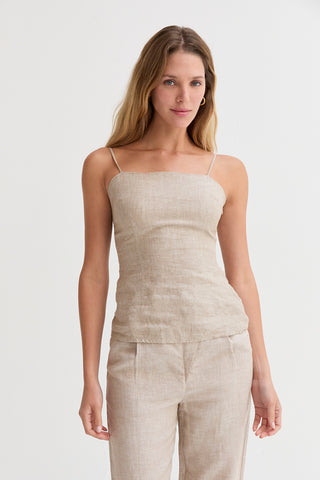 Helen Sleeveless Linen Top