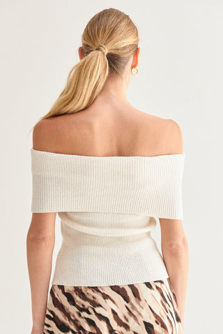 Nyla Off Shoulder Ribbed Knit Top
