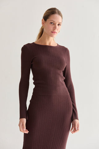 Drea Ribbed Crewneck Knit Top