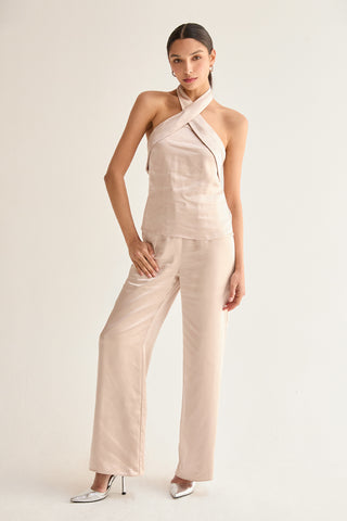 Scarlett Halter Neck Sleeveless Satin Top
