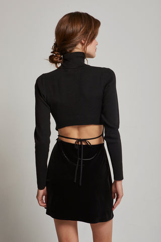 Nadia Turtleneck Tie Back Knit Top