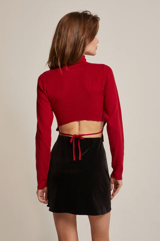 Nadia Turtleneck Tie Back Knit Top