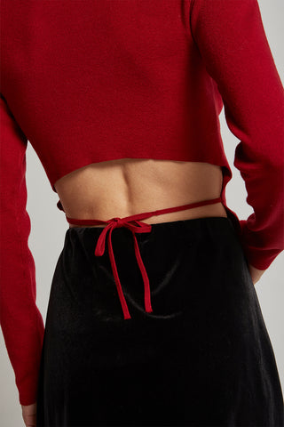 Nadia Turtleneck Tie Back Knit Top