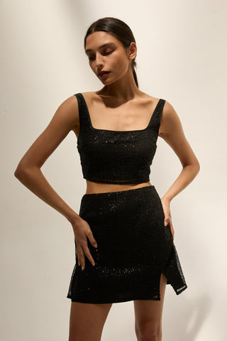 Roxanna Beaded Mini Skirt