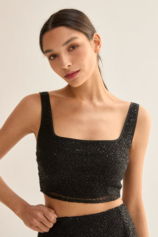 Roxanna Beaded Crop Top