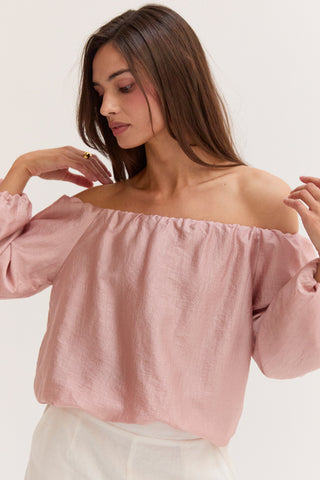 Liana Off Shoulder Crinkle Blouse
