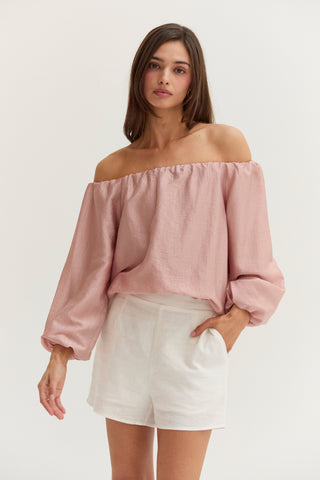 Liana Off Shoulder Crinkle Blouse