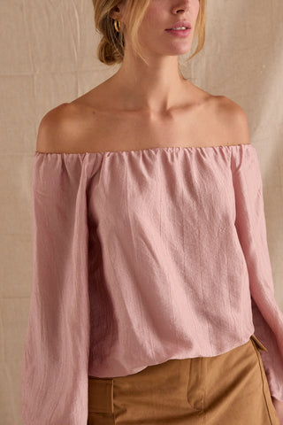 Liana Off Shoulder Crinkle Blouse