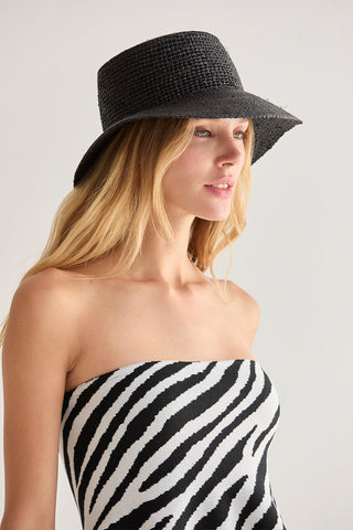 Izzy Zebra Print Jacquard Knit Peplum Top