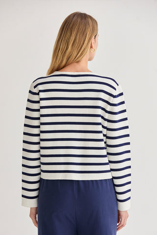 Rene Striped Jacquard Knit Cardigan