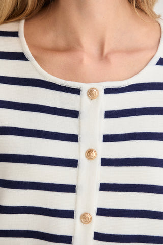 Rene Striped Jacquard Knit Cardigan