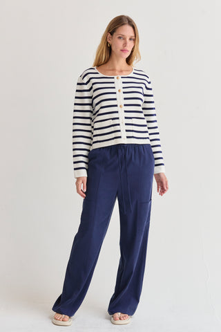 Rene Striped Jacquard Knit Cardigan