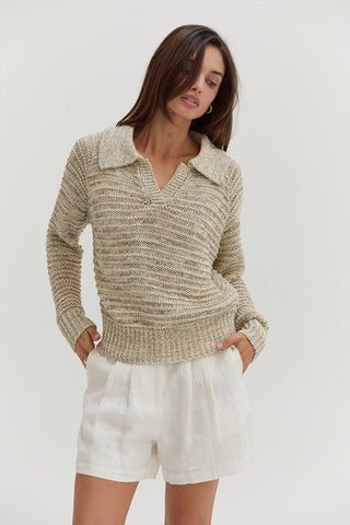 Dess Marled Polo Sweater