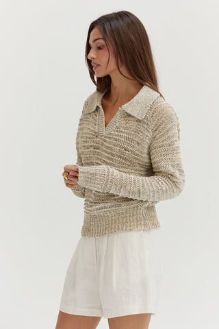 Dess Marled Polo Sweater