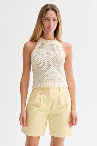 Jemma Basket Weave Halter Knit Top