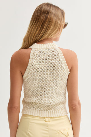 Jemma Basket Weave Halter Knit Top