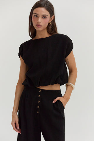 Samara Cap Sleeve Bubble Hem Top