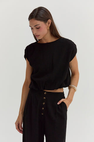 Samara Cap Sleeve Bubble Hem Top