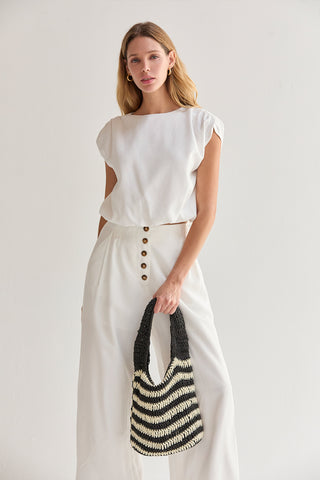 Samara Cap Sleeve Bubble Hem Top