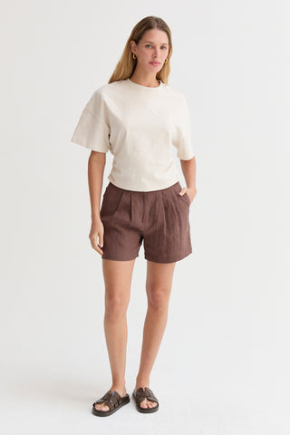 Suzy Semi Cropped Ruched Knit Top