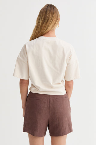Suzy Semi Cropped Ruched Knit Top
