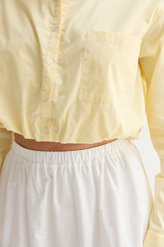 Demi Poplin Bubble Hem Cropped Shirt