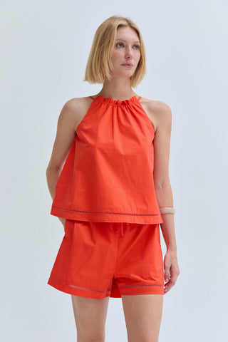 Reese Poplin Lattice Trim Shorts