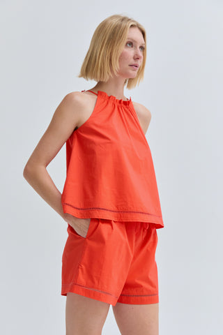 Reese Poplin Lattice Trim Shorts