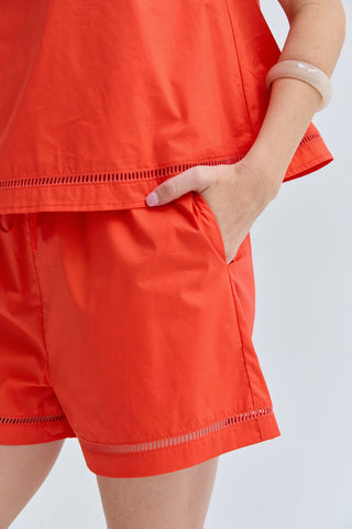 Reese Poplin Lattice Trim Shorts