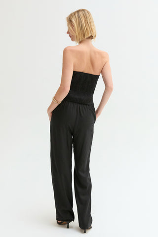 Maris Asymmetric Hem Linen Blend Tube Top