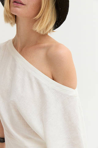 Elena One Shoulder Linen Blend Top