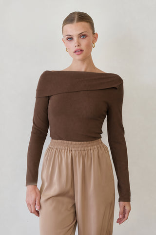 Lucy One Shoulder Long Sleeve Knit Top
