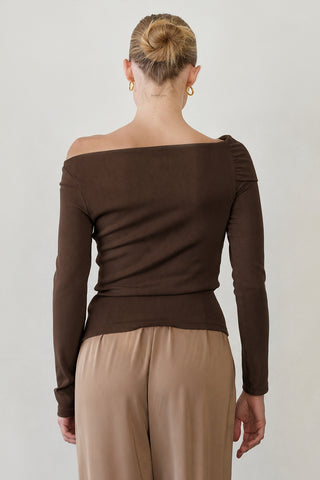 Lucy One Shoulder Long Sleeve Knit Top