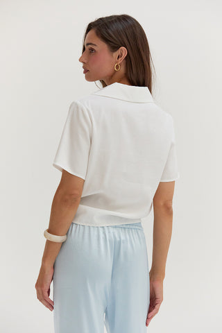 Anna Front Tie Short Sleeve Blouse
