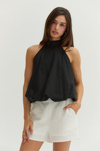 Rachel Bubble Hem Poplin Halter Top