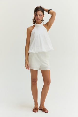 Rachel Bubble Hem Poplin Halter Top