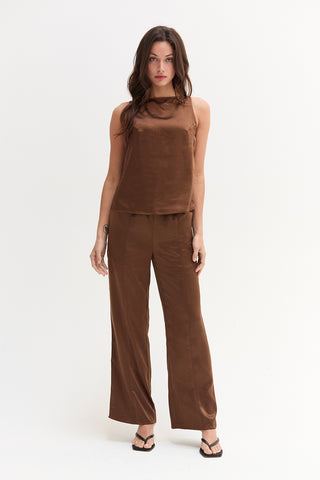 Dawn Crushed Satin Pull-On Pants