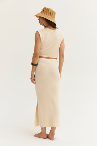 Mila Pebbled Knit Maxi Skirt Set