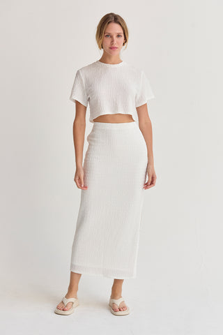 Jenna Textured Knit Two Piece Skirt Set