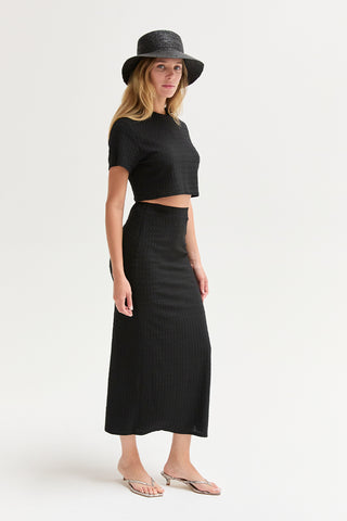 Jenna Textured Knit Two Piece Skirt Set