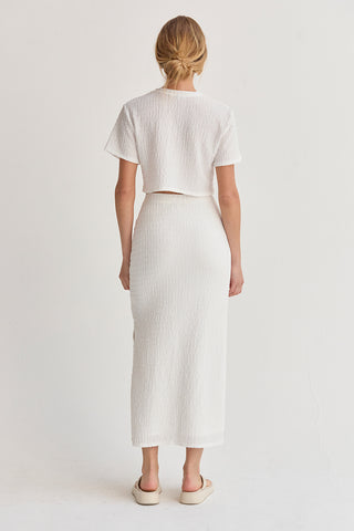 Jenna Textured Knit Two Piece Skirt Set