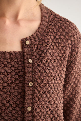 Brielle Basket Weave Knit Cardigan Tank Set