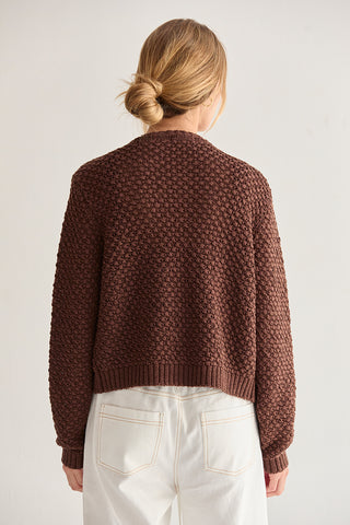 Brielle Basket Weave Knit Cardigan Tank Set