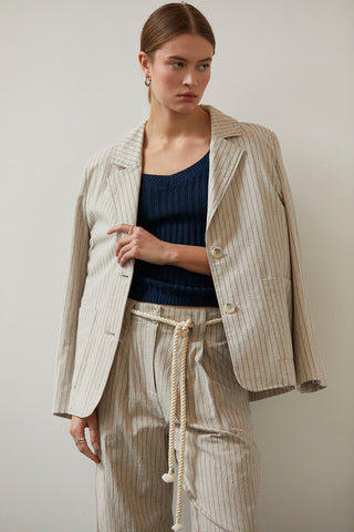 Riley Cotton Stripe Blazer