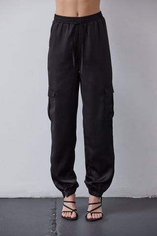 Brooklyn Satin Cargo Joggers