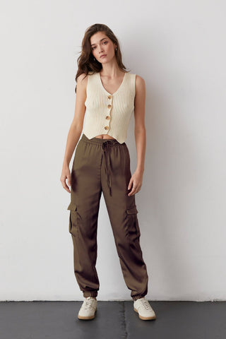 Brooklyn Satin Cargo Joggers