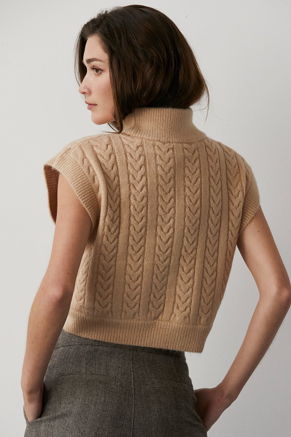 Sleeveless Mock Neck Sweater Chic Style Shop Crescent