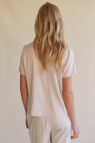 Lesli Satin Short Sleeve Shirt