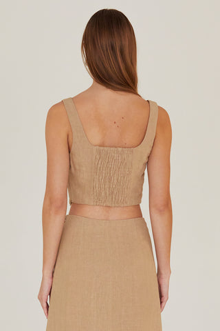 Maely Linen Corset Top
