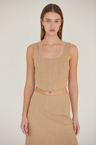 Maely Linen Corset Top